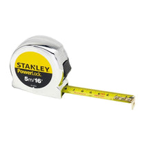 Stanley PowerLock Classic Pocket Tape 5m/16ft Metric/Imperial - Yellow/Black