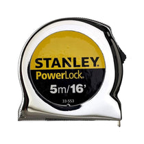 Stanley PowerLock Classic Pocket Tape 5m/16ft Metric/Imperial - Yellow/Black