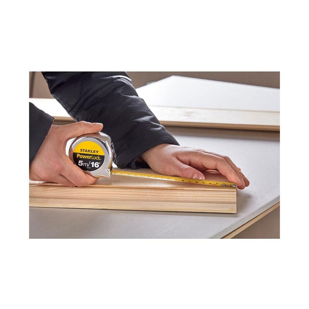 Stanley PowerLock Classic Pocket Tape 5m/16ft Metric/Imperial - Yellow/Black