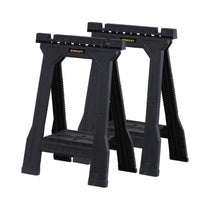 Stanley Junior Sawhorses Folding Junior Work Bench Saw Horse With Tray Twin Pack 1-70-355 - Black