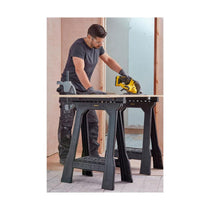Stanley Junior Sawhorses Folding Junior Work Bench Saw Horse With Tray Twin Pack 1-70-355 - Black
