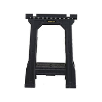 Stanley Junior Sawhorses Folding Junior Work Bench Saw Horse With Tray Twin Pack 1-70-355 - Black