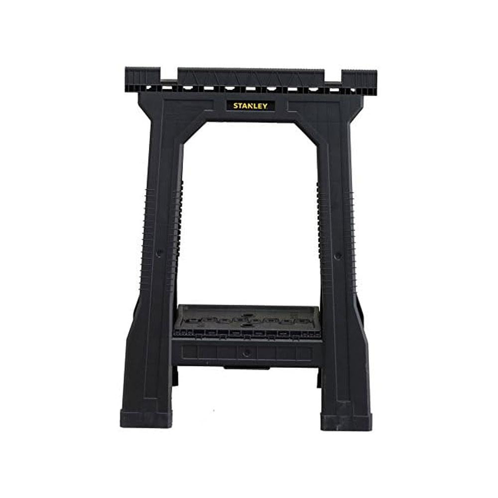 Stanley Junior Sawhorses Folding Junior Work Bench Saw Horse With Tray Twin Pack 1-70-355 - Black