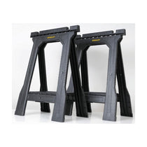 Stanley Junior Sawhorses Folding Junior Work Bench Saw Horse With Tray Twin Pack 1-70-355 - Black