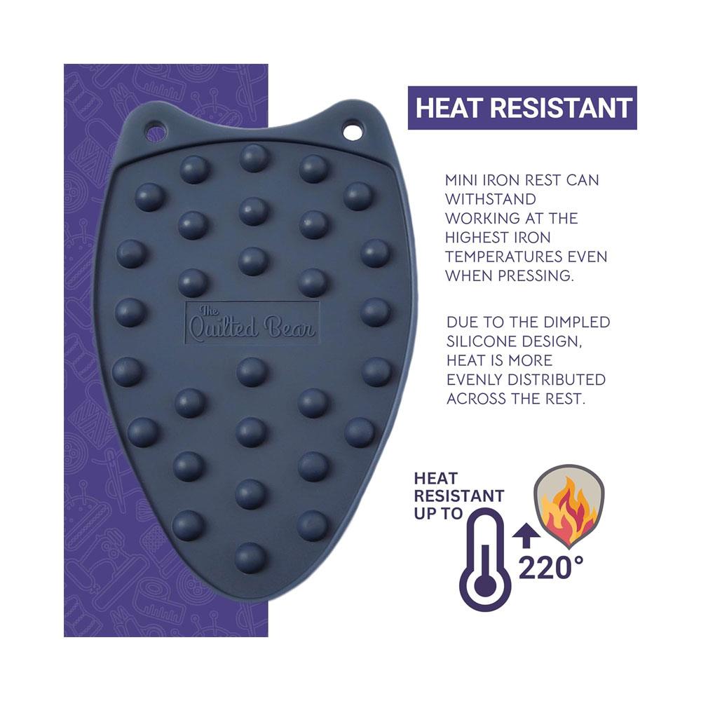 The Quilted Bear Mini Iron Rest Mini Silicone Heat Resistant Iron Pads - Navy Blue