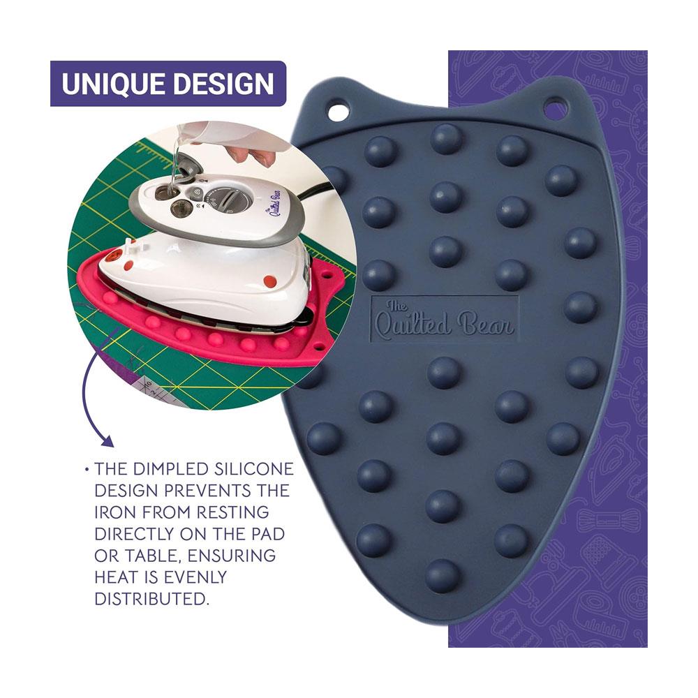 The Quilted Bear Mini Iron Rest Mini Silicone Heat Resistant Iron Pads - Navy Blue