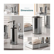 OurHouse Bathroom Caddy 3 Piece Set Accessories Toothbrush Holder Handwash Lotion Soap Dispenser & Soap Dish - Chrome