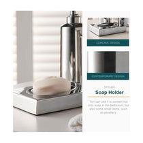 OurHouse Bathroom Caddy 3 Piece Set Accessories Toothbrush Holder Handwash Lotion Soap Dispenser & Soap Dish - Chrome