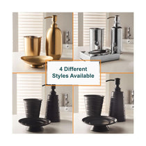 OurHouse Bathroom Caddy 3 Piece Set Accessories Toothbrush Holder Handwash Lotion Soap Dispenser & Soap Dish - Chrome