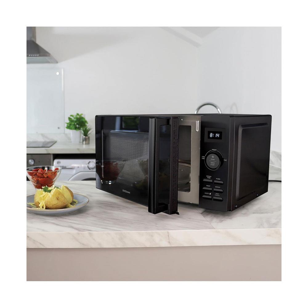 Statesman Solo Digital Microwave With 11 Power Levels 8 Cooking Programmes 800W 20 Litres - Black