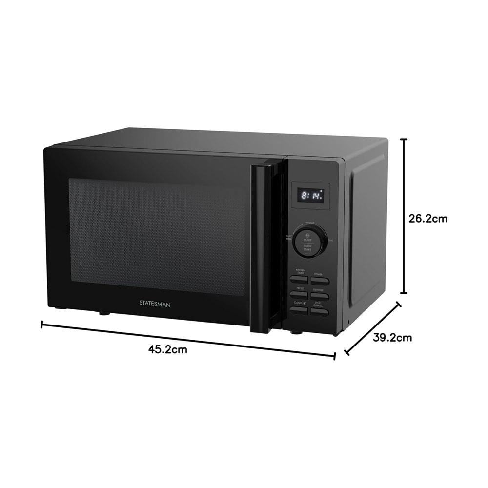 Statesman Solo Digital Microwave With 11 Power Levels 8 Cooking Programmes 800W 20 Litres - Black