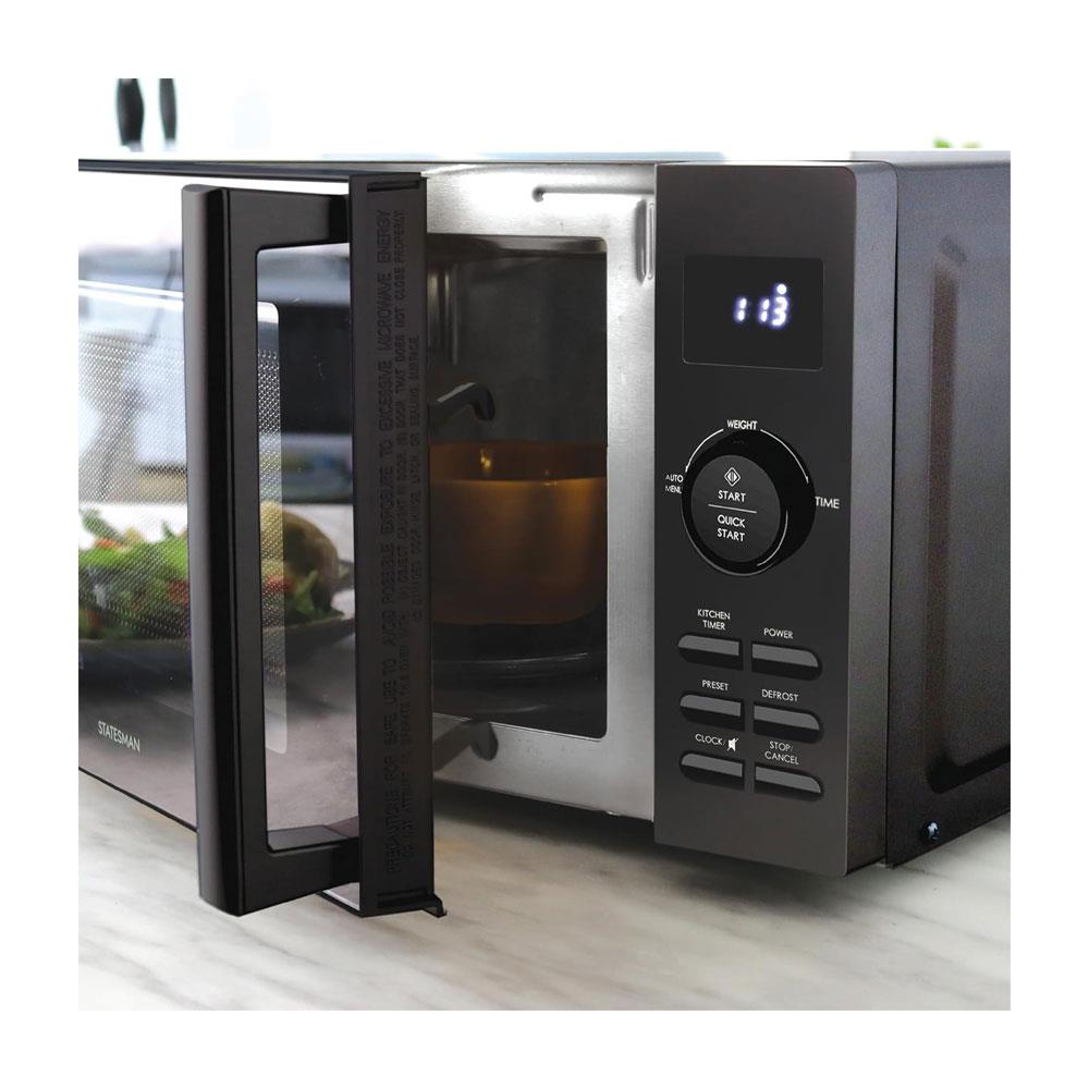 Statesman Solo Digital Microwave With 11 Power Levels 8 Cooking Programmes 800W 20 Litres - Black