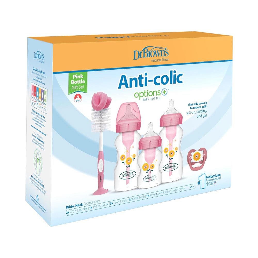 Dr Brown's Options+ Anti-Colic Bottle Gift Set - Pink