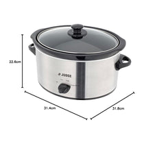Judge Electricals Slow Cooker With Removable Ceramic Pot Stainless Steel 180W Large 3.5 Litre - Silver