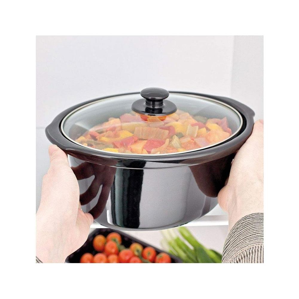 Judge Electricals Slow Cooker With Removable Ceramic Pot Stainless Steel 180W Large 3.5 Litre - Silver