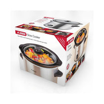Judge Electricals Slow Cooker With Removable Ceramic Pot Stainless Steel 120W 1.5 Litres - Silver