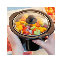 Judge Electricals Slow Cooker With Removable Ceramic Pot Stainless Steel 120W 1.5 Litres - Silver