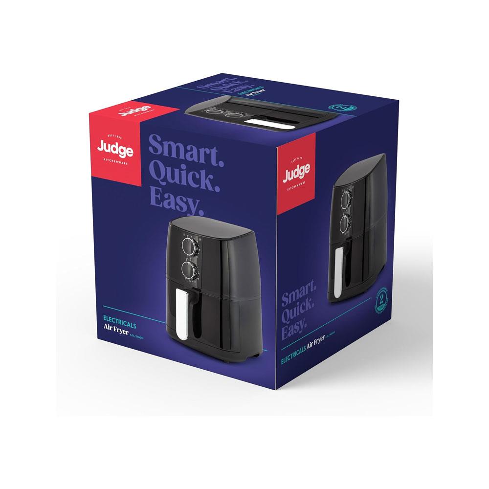 Judge Electricals Air Fryer Non-Stick Multicooker 1400W 4 Litres - Black