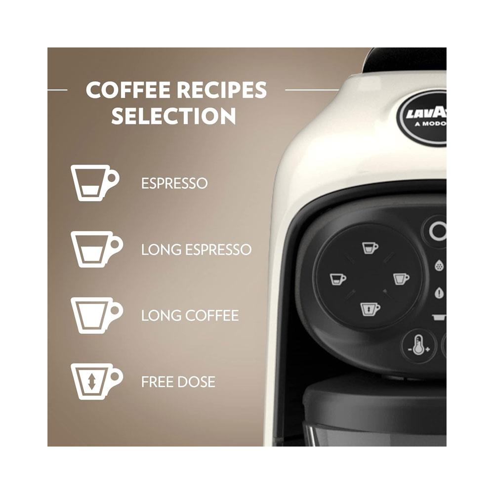 Lavazza A Modo Mio Desea Capsule Pod Coffee Machine Fully Automatic 1500W 1 Litres - White Cream