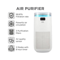 Black & Decker Air Purifier With HEPA13 Filter & Air Quality Sensor - White