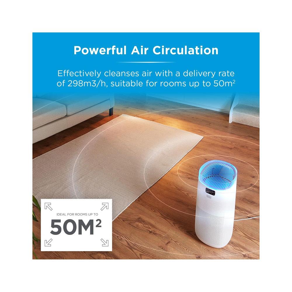 Black & Decker Air Purifier With HEPA13 Filter & Air Quality Sensor - White