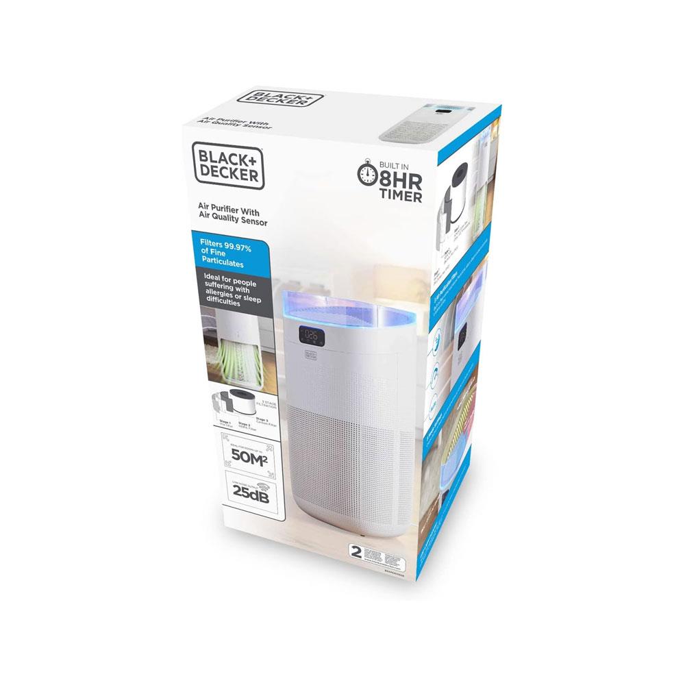 Black & Decker Air Purifier With HEPA13 Filter & Air Quality Sensor - White