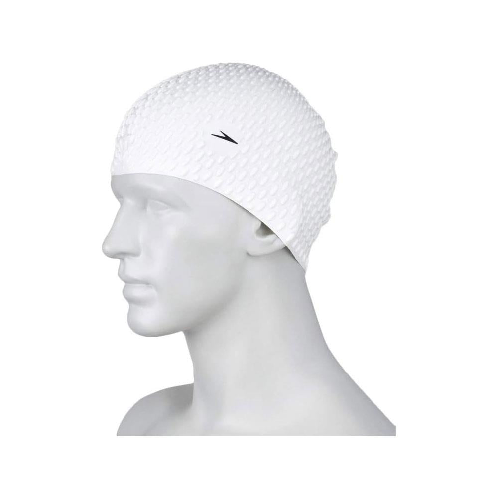 Speedo Bubble Cap Adult Size Active+ Swimming Cap - White