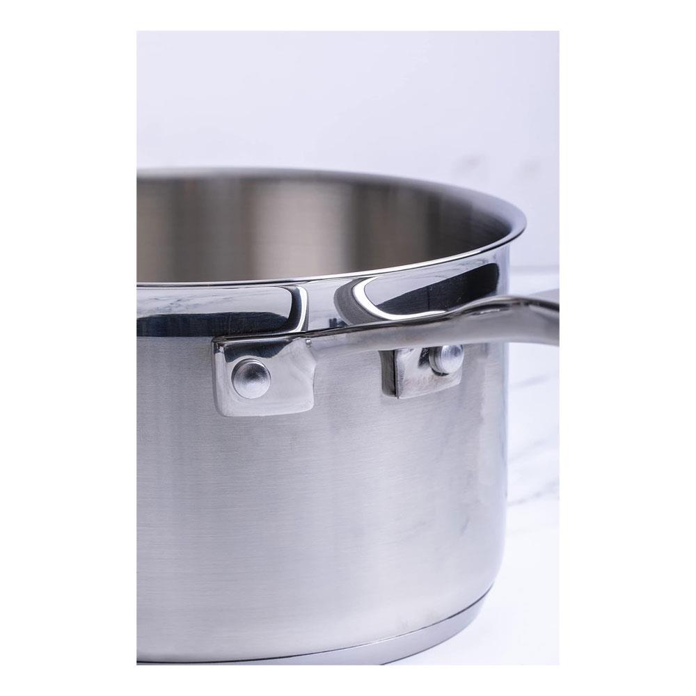 Dexam Supreme Stainless Steel Saucepan 22cm 4.5 Litres With Lid - Silver