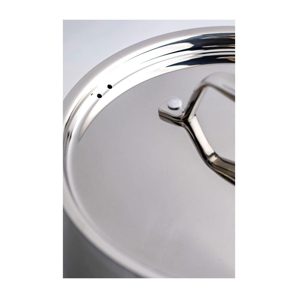 Dexam Supreme Stainless Steel Saucepan 22cm 4.5 Litres With Lid - Silver