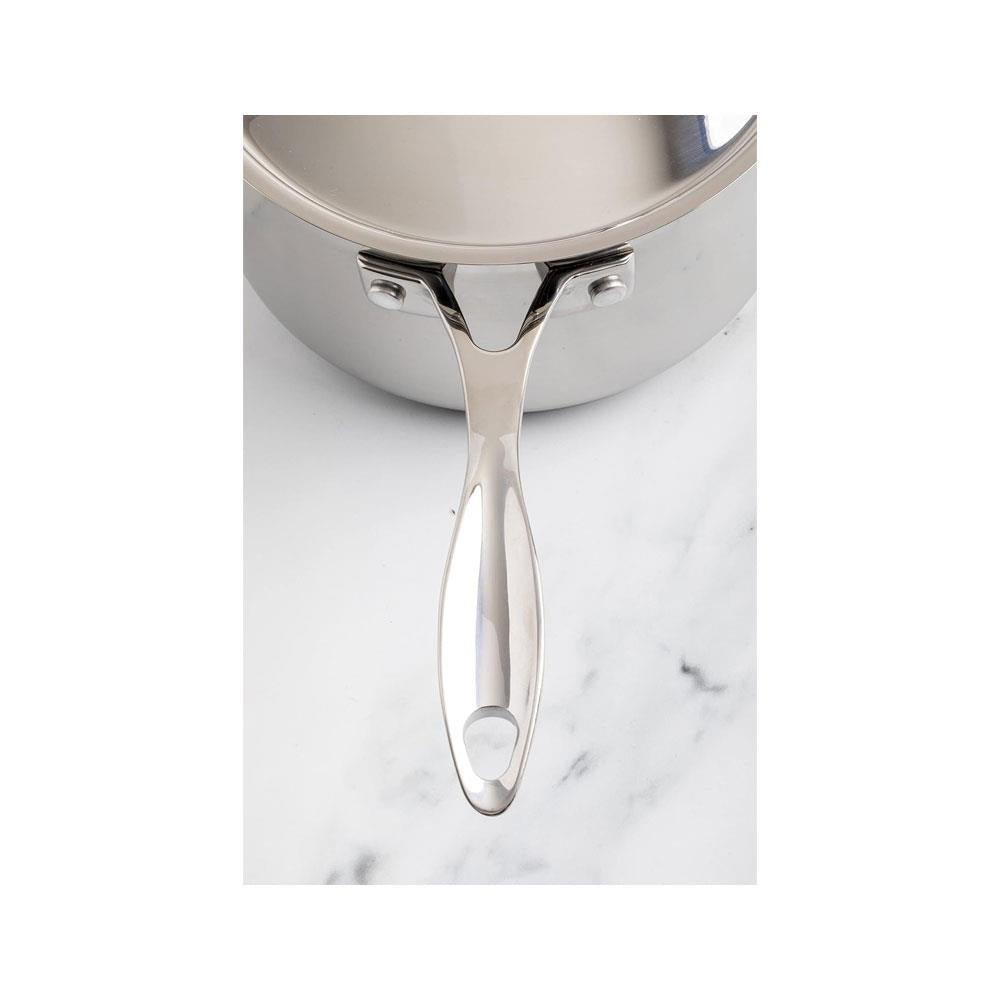 Dexam Supreme Non Stick Milk Pan 14cm Stainless Steel 1.25 Litres - Silver