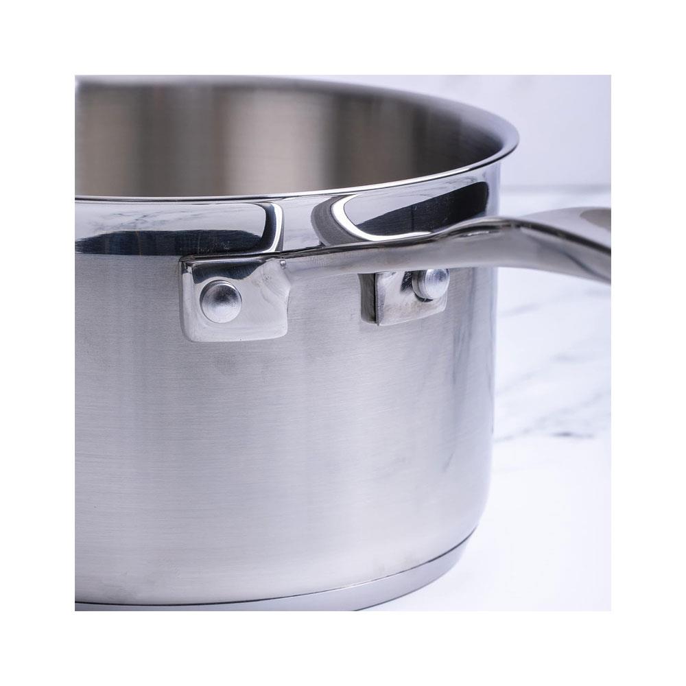Dexam Supreme Non Stick Milk Pan 14cm Stainless Steel 1.25 Litres - Silver