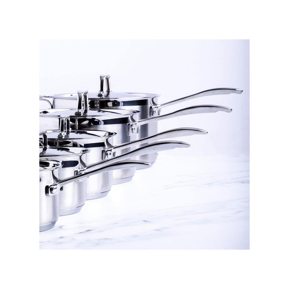 Dexam Supreme Non Stick Milk Pan 14cm Stainless Steel 1.25 Litres - Silver