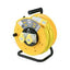 SLx 50m Heavy-Duty Open Drum Cable Reel With Dual 16A Outlets 110V - Yellow