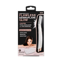 Finishing Touch Flawless Dermaplane Glow Lighted Facial Exfoliator Hair Remover - White
