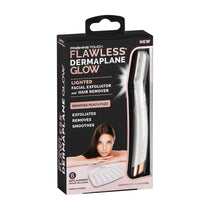 Finishing Touch Flawless Dermaplane Glow Lighted Facial Exfoliator Hair Remover - White