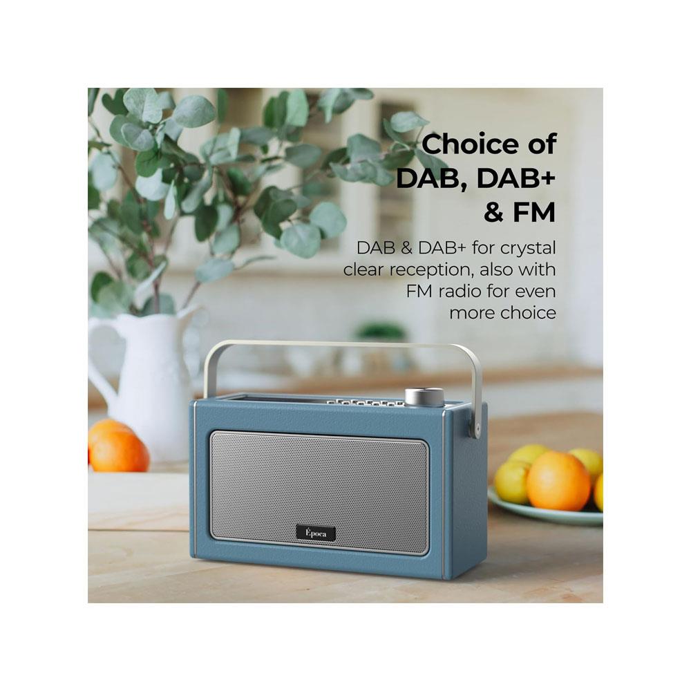 i-box Epoca Portable DAB/DAB+ And FM Radio With Bluetooth Speaker 2x 3W Stereo - Duck Egg Blue Secondary image