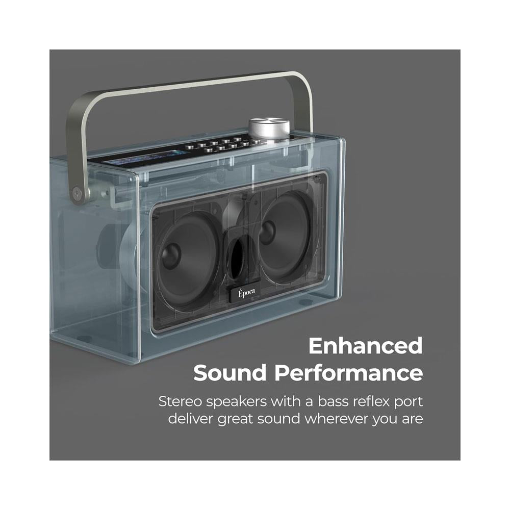 i-box Epoca Portable DAB/DAB+ And FM Radio With Bluetooth Speaker 2x 3W Stereo - Duck Egg Blue