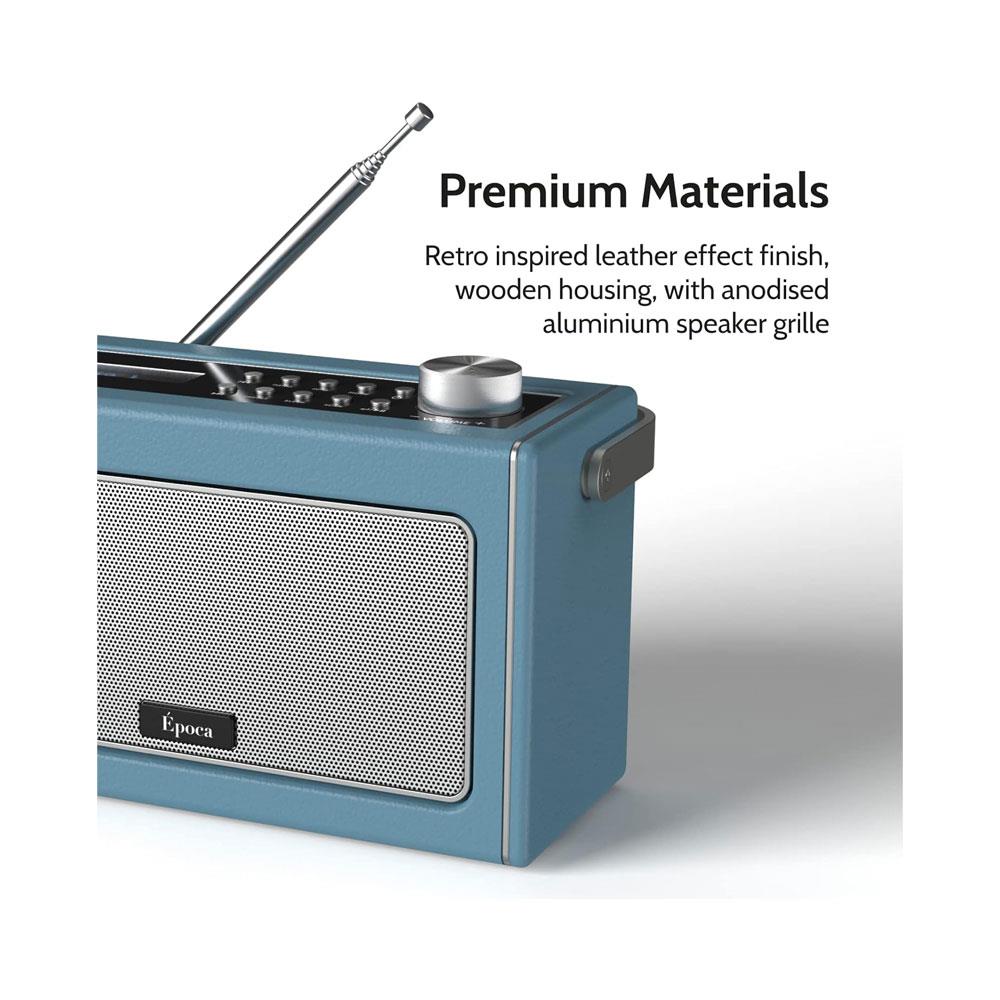 i-box Epoca Portable DAB/DAB+ And FM Radio With Bluetooth Speaker 2x 3W Stereo - Duck Egg Blue