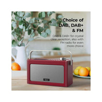 i-box Epoca Portable DAB/DAB+ And FM Radio With Bluetooth Speaker 2x 3W Stereo - Cherry Red