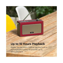 i-box Epoca Portable DAB/DAB+ And FM Radio With Bluetooth Speaker 2x 3W Stereo - Cherry Red