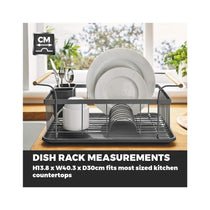 Tower Scandi Dish Rack With Wooden Handles For 9 Full Sized Plates - Grey