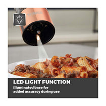 Tower Electric Salt And Pepper Mill With LED Light Battery Operated - White Marble And Rose Gold
