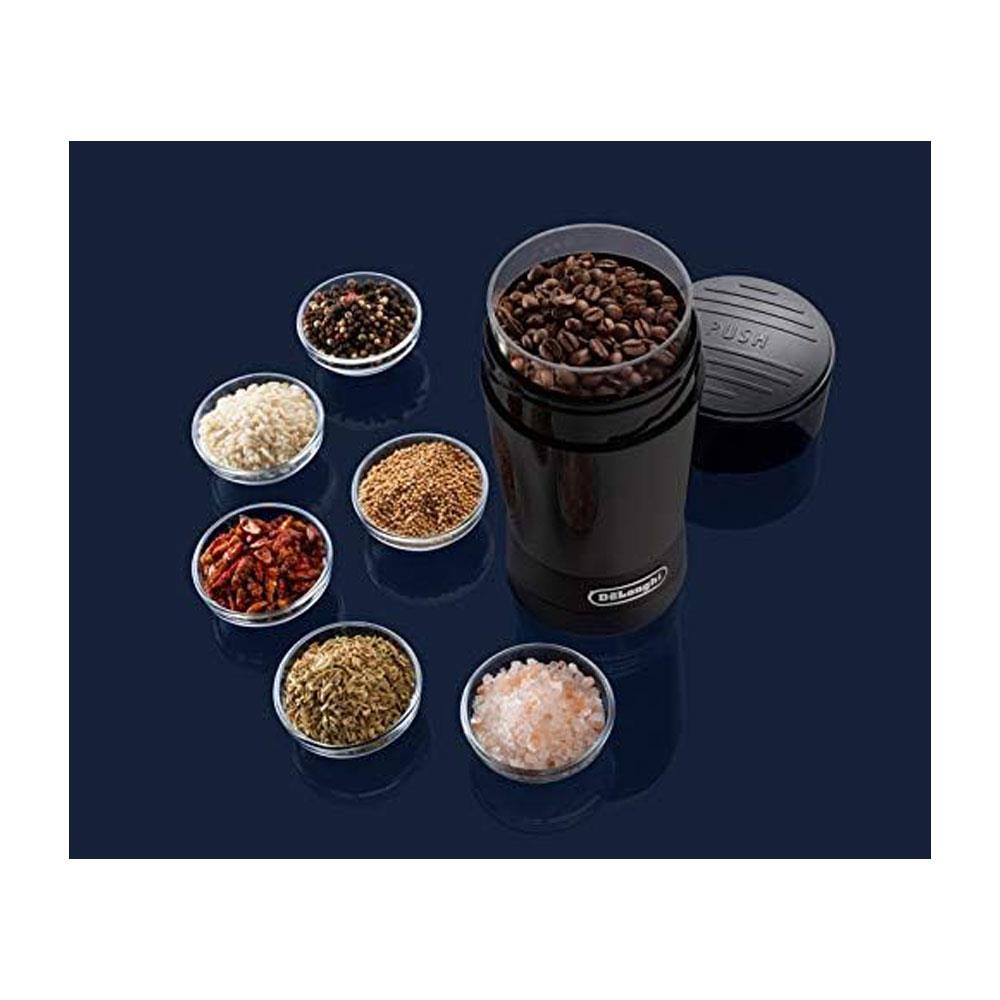 Delonghi Electric Coffee Grinder Stainless Steel Blade 90g Coffee Bean Capacity 170W - Black Secondary image