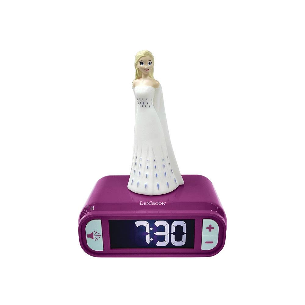Lexibook 3D Disney Frozen II Elsa Childrens Clock With Night Light - Multicolour Main image