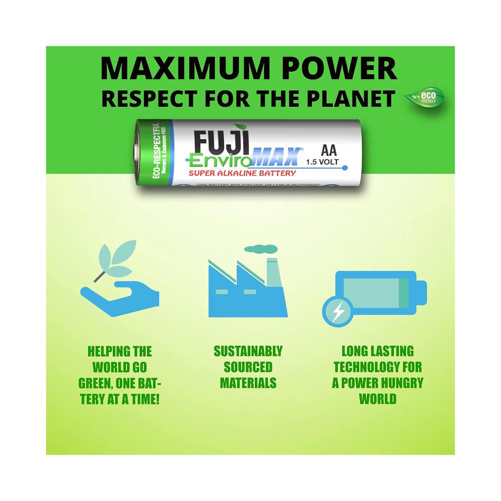 Fuji Enviromax AA Super Alkaline LR6 Batteries - Pack of 8