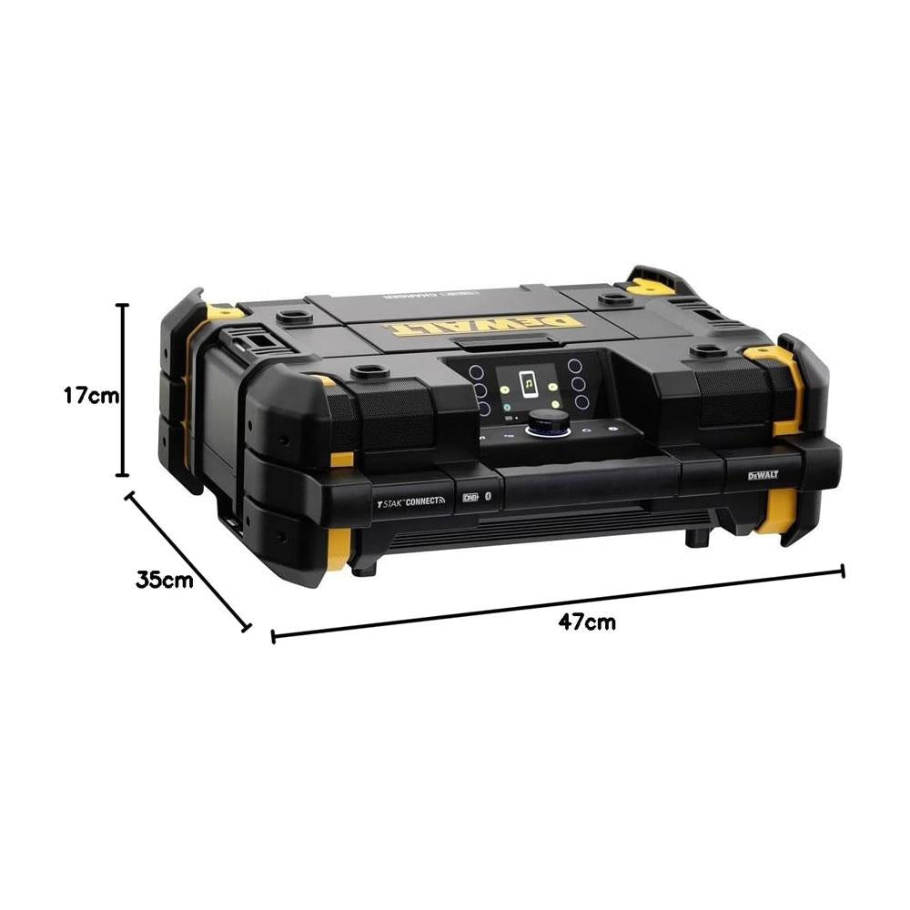 Dewalt 18V Li-Ion XR TSTAK DAB/FM/AM Digital Job Site Radio - Black/Yellow