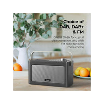 i-box Epoca Portable DAB/DAB+ And FM Radio With Bluetooth Speaker 2x 3W Stereo - Charcoal Grey
