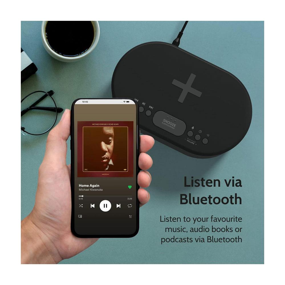 i-box Dawn Bedside Alarm Clock With Wireless Charging Bluetooth Speaker FM Radio 2 x 3W Stereo - Black