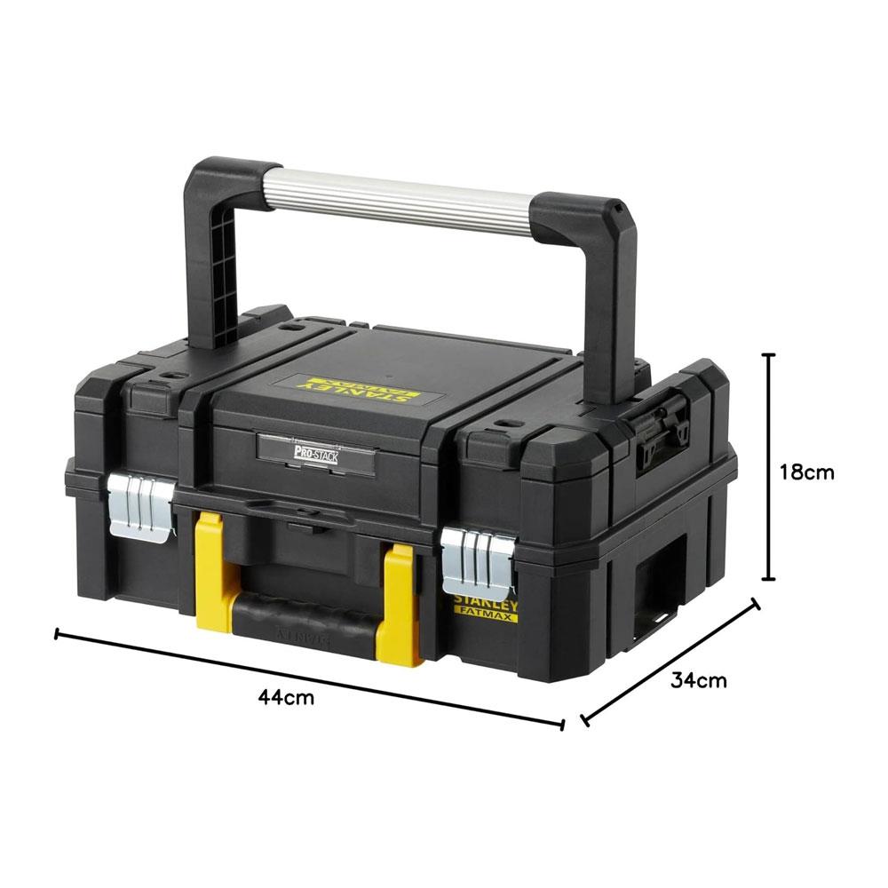 Stanley FatMax PRO-STACK Organiser Top Shallow Box Max Capacity 30kg 44 x 18.3 x 33.3cm 1-71-967 - Black
