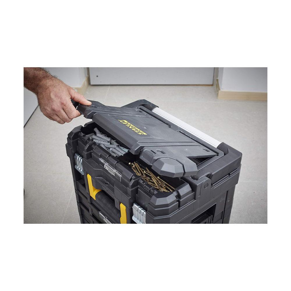 Stanley FatMax PRO-STACK Organiser Top Shallow Box Max Capacity 30kg 44 x 18.3 x 33.3cm 1-71-967 - Black
